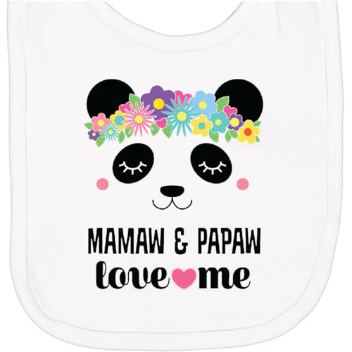 inktastic Mamaw and Papaw Love Me Grandkids Panda Newborn Bib