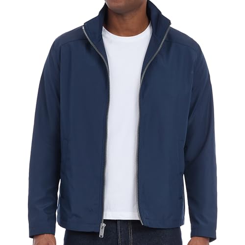 Michael Kors Jaqueta masculina de poliéster reforçada, resistente ao vento e à água, Azul-escuro, GG