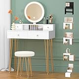 🏡 CAPACITÉ ADÉQUATE avec 4 TIROIRS SPACIEUX : Doté de 4 tiroirs coulissants, il rendra votre bureau plus propre et rangé. Dites adieu au désordre et gérez plus efficacement vos fournitures de bureau, cosmétiques, bijoux et autres petits objets.