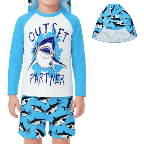 Opiniones de Pantalones de traje para Niño los más recomendados. 46 AUTOWT 3 Piezas Traje de Baño para Niño, Traje de Baños con Protección UV Mangas Largas Top y Pantalones Cortos Sombrero El Sol, Trajes Baño Secado Rápido Ideales para Nadar...