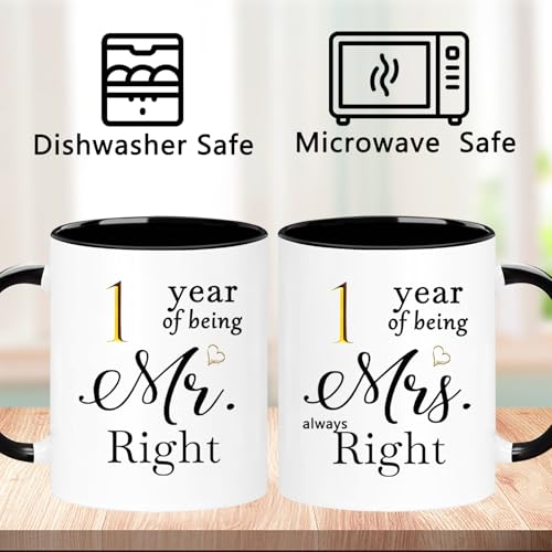 Set de 2 mugs de aniversario de 1 año 11oz miniatura 4