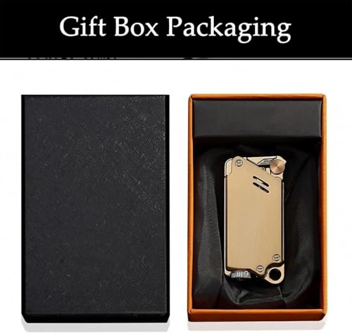 Encendedor portátil recargable con rueda de metal dorado miniatura 6