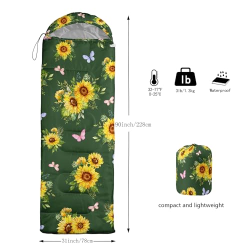 Bolsas de dormir para adultos y niños para camping, ligeras, impermeables para 3 estaciones con bolsas de compresión miniatura 5