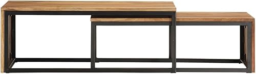 Miniatura 4 de Mesas nido, mesa de centro única, pequeña mesa de centro elevada adecuada para sala de estar, balcón, oficina, sala de estar familiar, 2 piezas de