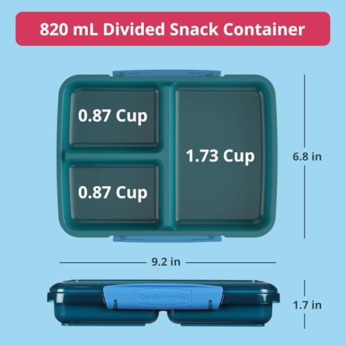 Rubbermaid Pack & Go Alien Laguna Blue Lunch Set 3-Pack, Bento Cube, Snack Container, Sandwich Box, Food Storage Containers, Plastic Containers for Food - image 2