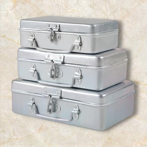 Image of Shiv Aluminium Multi-Purpose Pooja Peti Box (Silver, Size-12 )