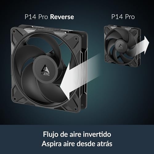 Ventilador inverso ARCTIC P14 Pro con divisor en Y y 140 mm para PC negro 3