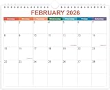Calendar 2026, Wall Calendar 2026-2027 from February 2026 - June 2027, 17 Months Calendar with Premium Paper, Twin-Wire Binding & Hanging Hook, 8.5