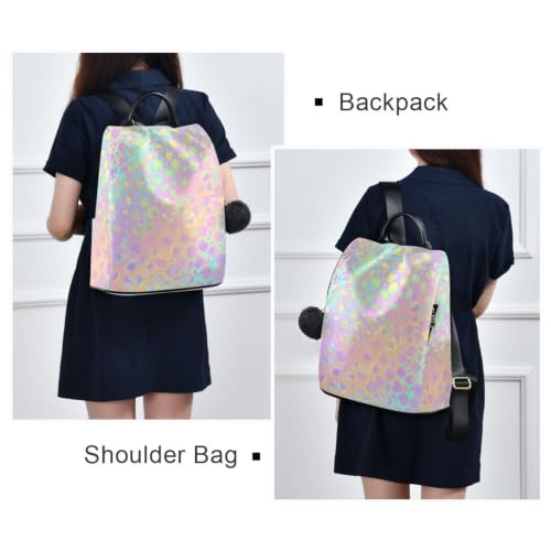 Image of ALAZA Rainbow Leopard Cheetah Backpack Purse for Women Anti Theft Fashion Back Pack Shoulder Bag