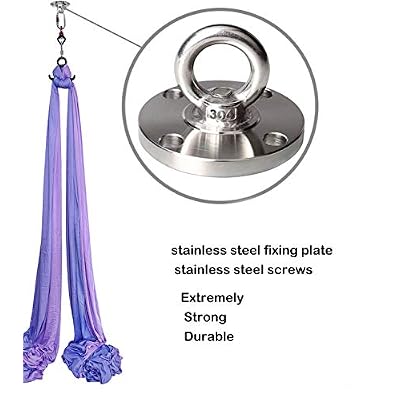 F.Life Ceiling Mount Hooks - Hold Up to 1100 lbs,Yoga Starter Set - Suitable for Gym Rings, Suspensions, Indoor/Outdoor Use -304 Stainless Steel Suspension Hook Gym, Aerial Silks Yoga Swing Hammock