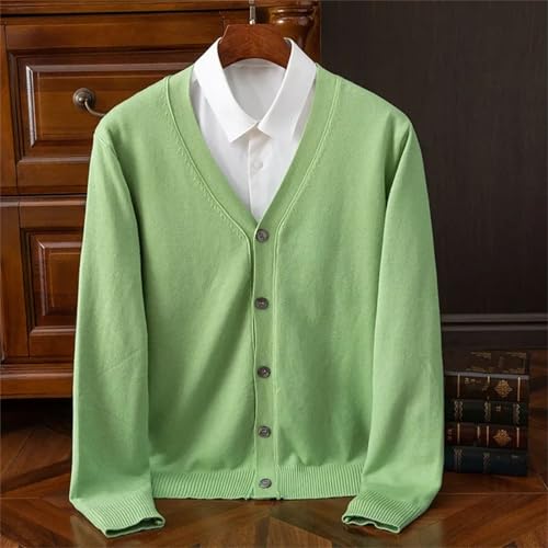 Mens Sweater Cardigan Business Casual Classic V-Neck Solid Color Cardigan Sweater Korean Fashion Clothes4