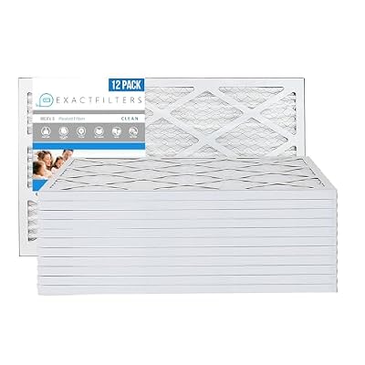Exact Filters 12-1/4x16-7/8x1 Air Filter MERV 8 (12-Pack), Pleated HVAC AC Furnace Air Filters Replacement