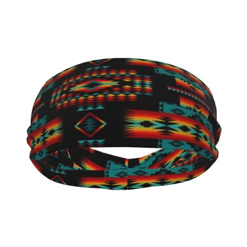 Manqinf Native American Indian Headbands Non Slip Sweatband Fashion Summer Hair Bands For Tennis,Basketball,Running,Gym,Working Out thumb #1