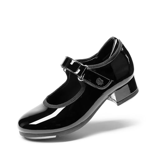 DREAM PAIRS Girls Tap Shoes Easy Strap Dance Shoes Girls Mary Jane Flats for Toddler/Little Kid/Big Kid