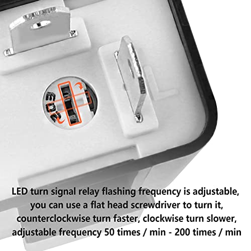 2Pcs Flasher Relay For Led Turn Signal,Three-Step Frequency Adjustment 2 Pin 12V Relay,Repair Motorcycle Turn Signal & Hazard Warn Led Bulbs Strobe (Black-2Pcs) #TOP3