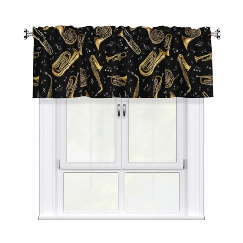 Poadnly Instrumentos Musicales,Cenefas para Cortinas de Ventana, Cenefa para Cortina de Sala de Estar de 54 x 18 Pulgadas