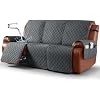 Ruaozz Waterproof Recliner Sofa Covers, 1-Piece Couch Covers for Reclining Couches Reclining Couch Cover Washable Furniture Protector with Elastic Straps Pocket for Kids Pets (Gray, 3 Seater) - 8