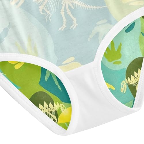 Dinosaur Skeletons Cotton Toddler Underwear, Girls Briefs, 2T–8 Years4