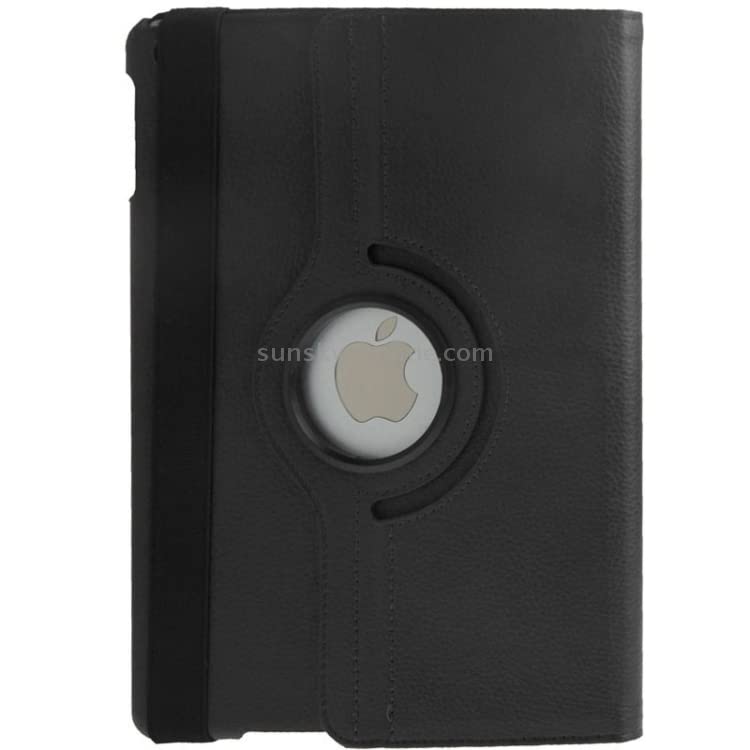 PU Leather Rotate Stand Case for iPad 9.7 inch 5th/6th Generation 2017/18 and For iPad Air 1st Generation and iPad Air 2 2013/14 (Black) - Image 2