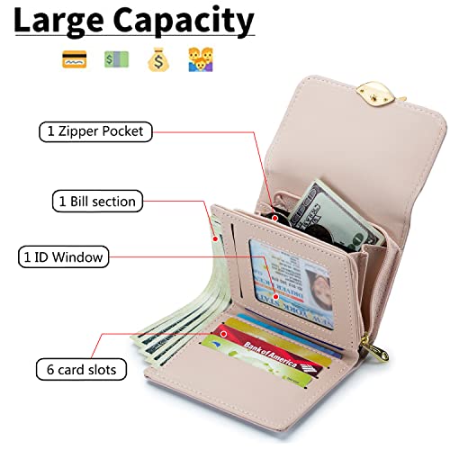 Roulens Small Wallet For Women Rfid Blocking Pu Leather Leaf Pendant Card Holder Organizer Zipper Coin Purse #TOP2