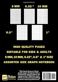 Graph Paper Notebook A4 Size: Assorted Size (5 mm, 10 mm / 1 CM, 0.25 inch, 0.5 inch and 1 Inch) Squared Quad Ruled Graph Paper Composition Book with 100+ Premium High Quality Pages