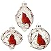 RAZ Imports - Graphic Woodland - 4" Snowy Cardinal Christmas Tree Ornaments - Set of 3