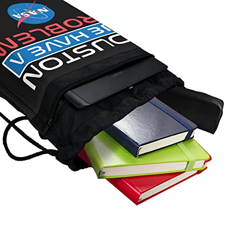 LOGOVISION NASA Houston We Have A Problem Drawstring Backpack Sports Bag Sackpack 17" x 13", Perfect for Gym, Yoga or Practice4