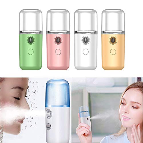 USB Mini Portable Facial Sprayer Humidifier Nano Face Steamer Handheld Face Hydrating Machine (White)