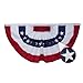 AMZFLAG American Bunting Flag 2x4 Feet Outdoor, Heavy Duty Embroidered US USA Buntings, Patriotic Half Pleated Fan Flag for 250th Anniversary 4th of July Decoration Outside with 3 Brass Grommets