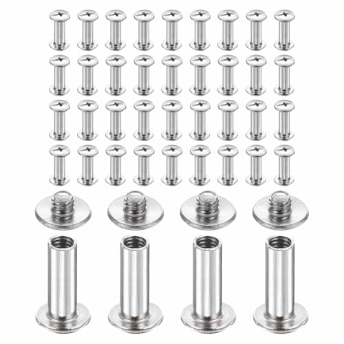 Vis Chicago M4 en métal argenté pour reliure de dossiers - Lot de 40