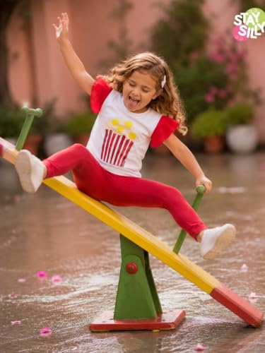 Image of Pilolo Kids Soft Cotton Lycra Solid Ankle Pocket Leggings for Girls