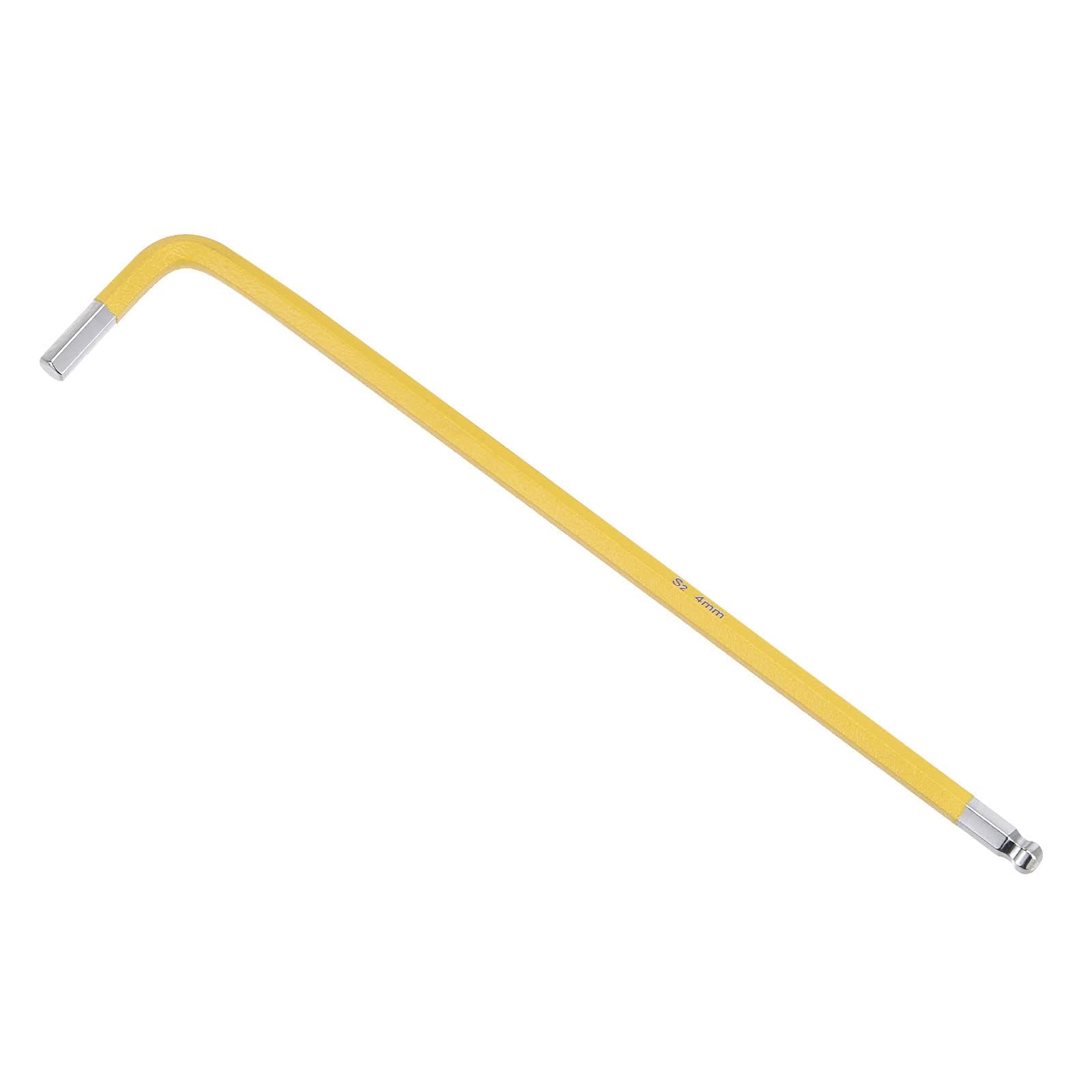 TOP-VIGOR 1Pcs 4mm Ball End Hex Key Wrench, L Shaped Long Arm Ball Point Hexagon Keys Allen Key for Household DIY, Professional Machine Repairing