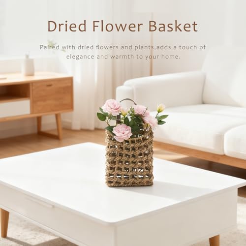 LGENHOOM Wall Hanging Basket Decorative Boho Mounted Organizer Dried Flower Plants Front Door Basket for Garden Farmhouse Home by LGENHOOM - Used condition - Image 2