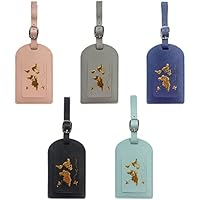 TSHAOUN 5 PCS etiquetas de equipaje, etiquetas de equipaje de cuero para maletas,Etiquetas de Maletas de Equipaje, para Evitar la Pérdida de Bolsas y Maletas (5 colores)