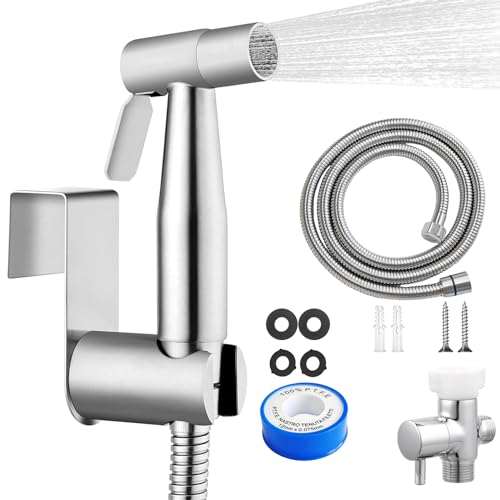 Goooodmore Handheld Bidet Sprayer for Toilet,Hand Held Stainless Steel Bidets for Existing Toilets with Adjustable Water Pressure,Toilet Bidet Sprayer Set for Feminine Wash
