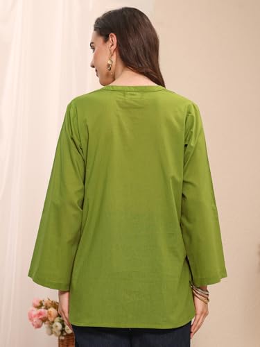 Image of Libas Solid Cotton Straight Kurti Suit