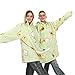 DEZEXHOM 2 Person Couple Hoodies Matching Pajamas for Couples Oversized Popcorn Matching Onesies Sweatshirts Funny Two Person Hoodie Gift for bf and gf (Green)