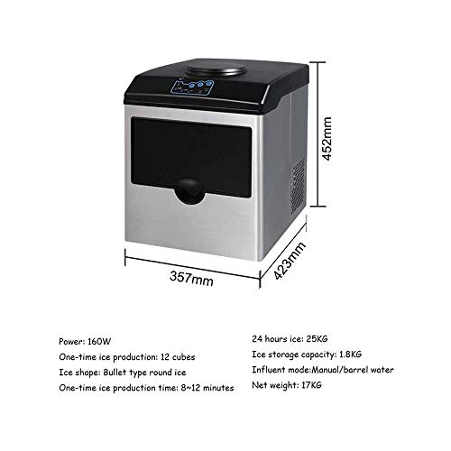 MHGD Eismaschine für die Arbeitsplatte, tragbare und kompakte Eismaschine, Eiswürfel in 8 Minuten fertig, elektrische… – Bild 3