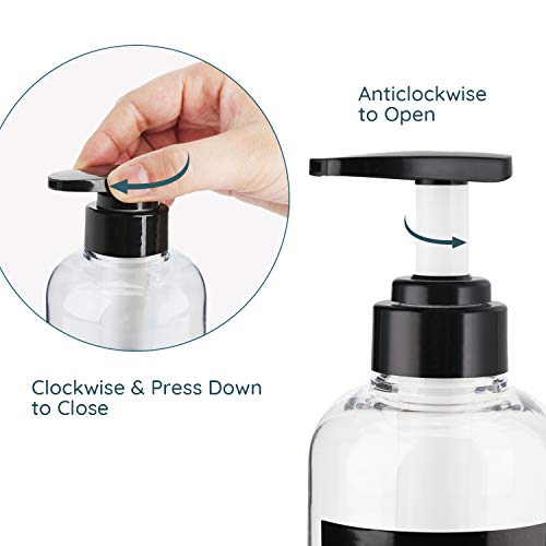 Image of Shampoo Dispenser Bottle, Segbeauty 3pcs 10.1oz /300ml Plastic Pump Bottle Dispenser, Refillable Shampoo Pump Bottles for Shower, Pump Bottles for Body Soap Shampoo Conditioner Hotel Bathroom