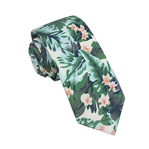 Image of Kebocis Mens Skinny Cotton Floral Tie for Men
