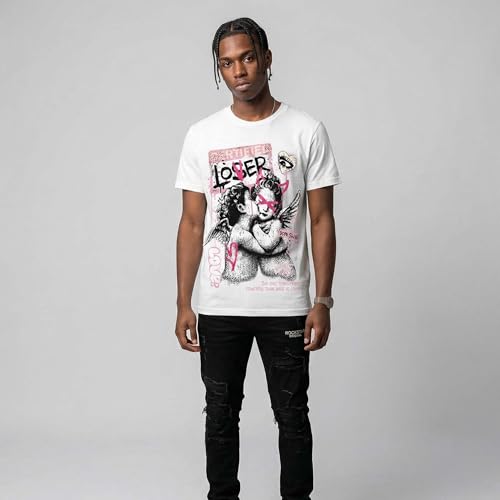 Image of DopeSkill Graphic Tee Streetwear Hip Hop Hypebeast Street Style Crew Neck Unisex T-Shirt Sneaker Colour Matching Shirts Angel