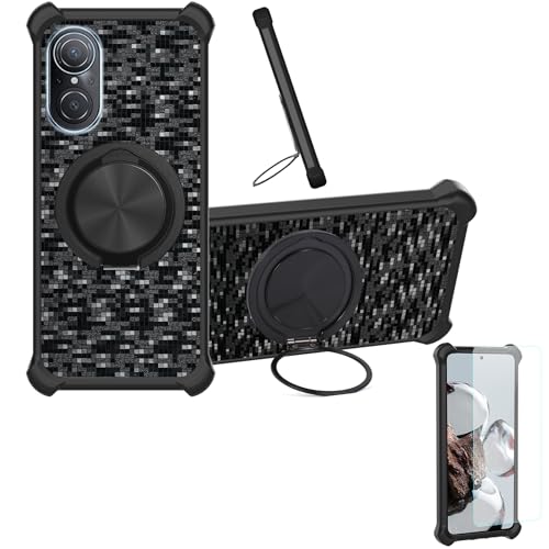 �Ή� Huawei Nova 9 Pro �P�[�X Phone Case [1�� 9H+�d�x���� �K���X�t�B����][360°��]���X�^���h�A�}�O�l�b�g��]CX-11-HEI