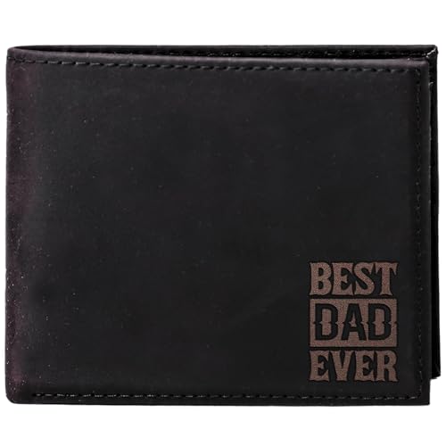 Custom Christmas Gifts for Dad from Daughter Son, Best Dad Ever Custom Wallet, Personalized Dad Birthday Gifts, Customizable Wallets for Dad Husband Men, Father's Day Gifts for Dads