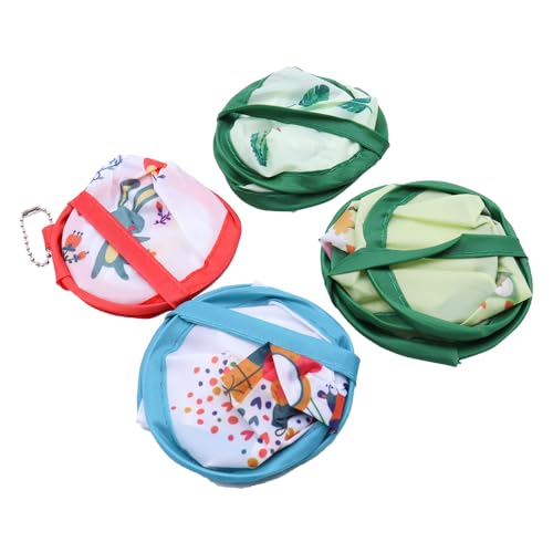 CENPEK 4-teiliger runder Faltbarer Handventilator, japanischer Sommer-Faltventilator, tragbarer Ventilator mit exquisitem Muster, geeignet für Hochzeitsfeiern, Heimdekoration, persönliche Dekoration