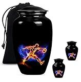 Basketball urn, Small Urn for Ashes, Adult Urns for Human Ashes Men, Cremation Urns for Human Ashes Adult Male, Urns for Human Ashes, Funeral Urns for Women (Size - 10inch 1Pcs, 3inch 2Pcs)
