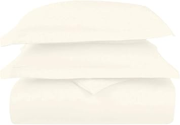 Pizuna Pure 100% Cotton Queen Duvet Cover Set, 800 Thread Count Long Staple Cotton Thick Sateen Weave with Button Closure (Combed New Ivory Cotton Duvet Cover Queen)