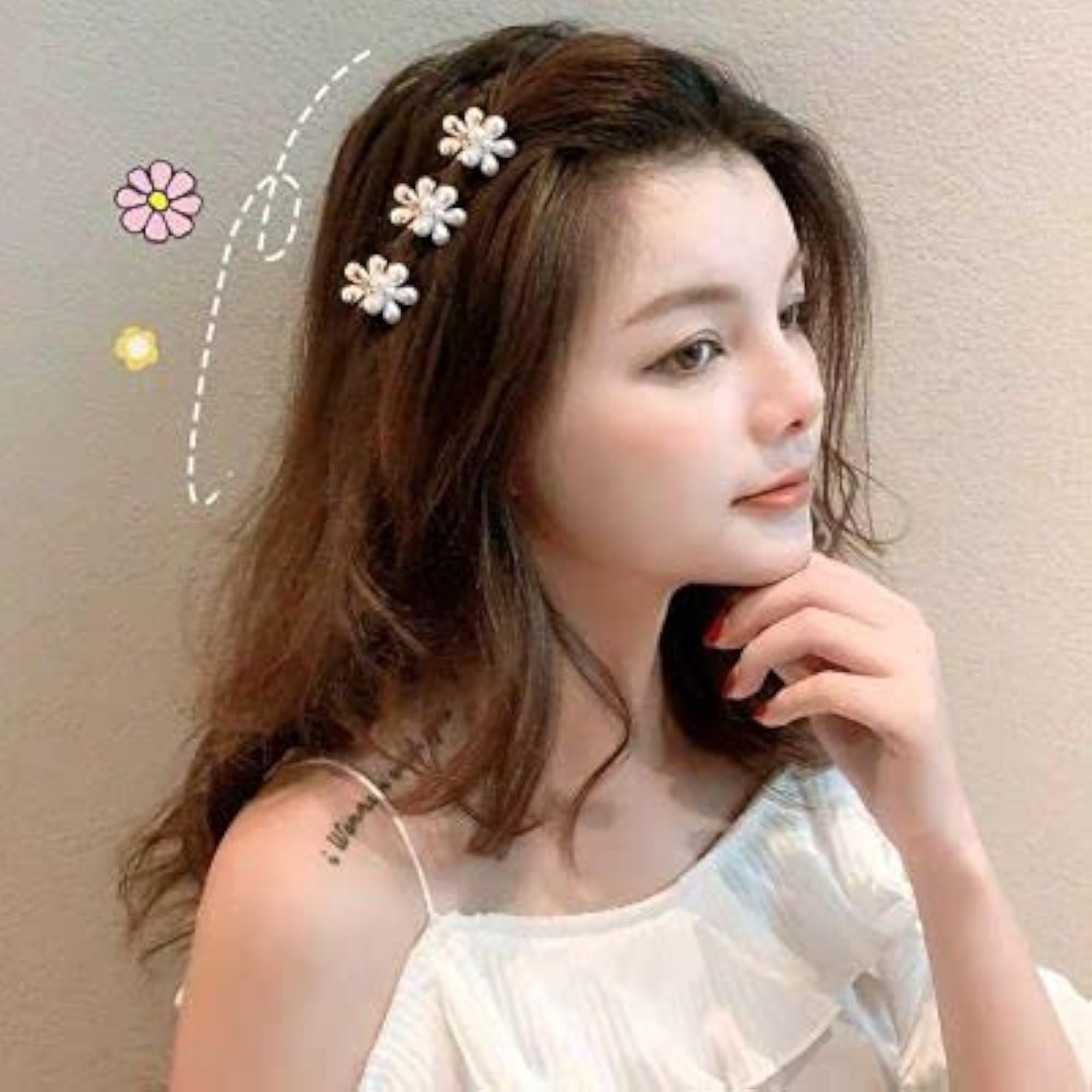 6 Pcs Korean Style Pearl Hair Clips Set for Women