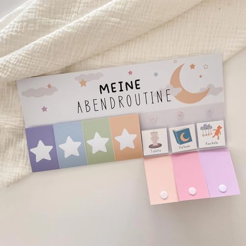 Morgen & Abendroutine Kinder Bunt, Morgenroutine Plan, Tagesplan,Routineplan für Kinder/Morgenroutine für Kinder (DIN A4 Tagesplan） (Boho)