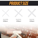 1500 PCS Tile Spacers, 2mm/3mm/5mm Cross Shaped Gasket Plastic Cross Spacer Slab Spacers Tiling Tools Ceramic for Tile Installation Tile Fixing Mat (White) - Image 2