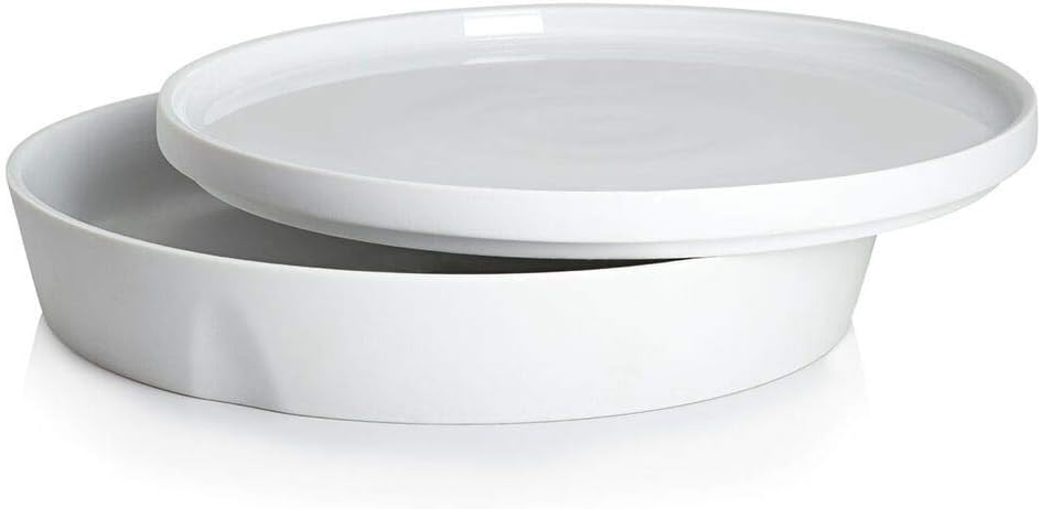Luxury French Serving Bowl and Plate Set | L&amp;#39;Econome by Starck Porcelain Collection | White